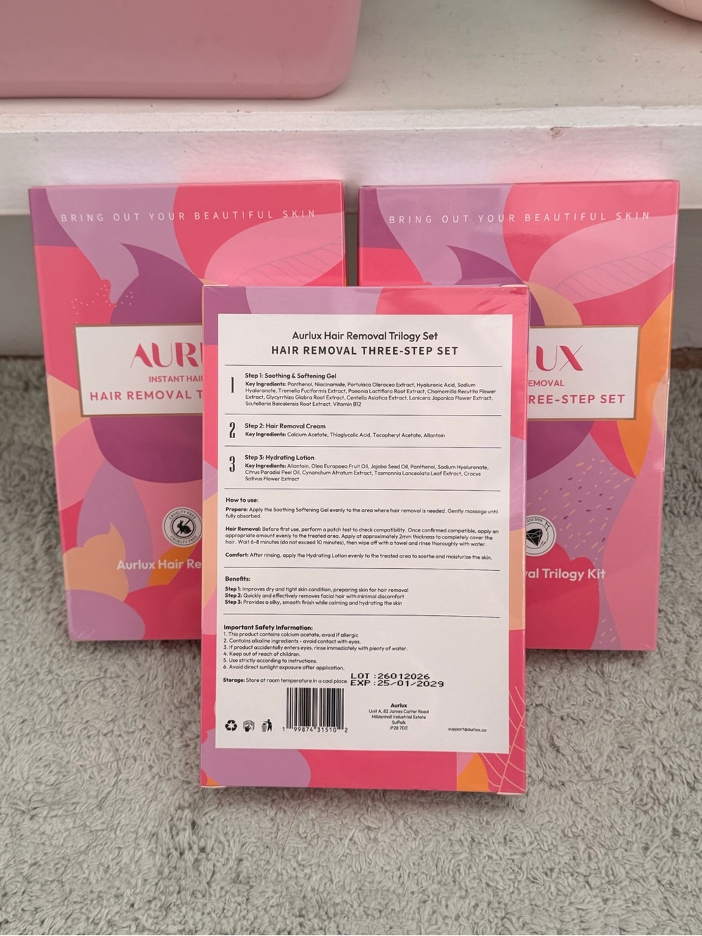 Pink Instant Hair Removal Three-Step Set - Picture 2 of 2